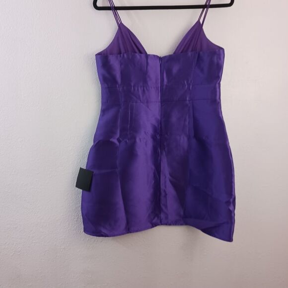 Lulu’s  Life Purple spaghetti strap deep v neck  Mini Dress Size L - Picture 5 of 5